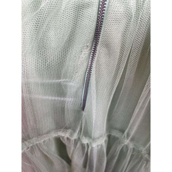 ALICE + OLIVIA Chara Tulle Scoop Neck Pistachio Green Midi Dress Size 8 - Picture 10 of 13
